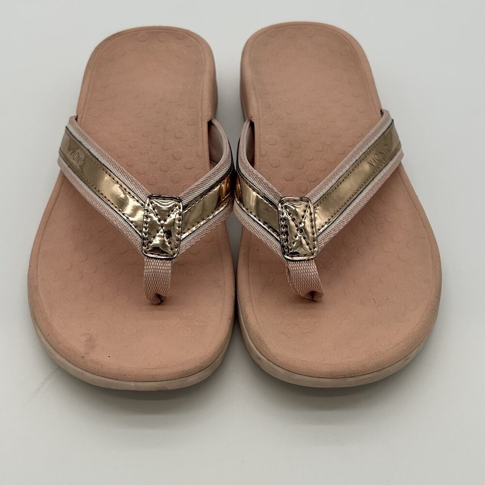 Vionic Tide Womens Size 7 Bronze Metallic Beach Walking Outdoor Thong Sandals